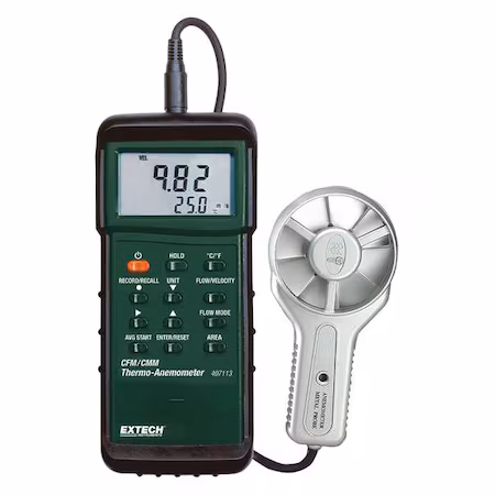 Anemómetro EXTECH 100 a 6890 fpm - Precisión A