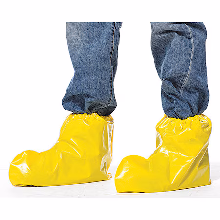 Cubrezapatos desechables amarillos con suela antideslizante