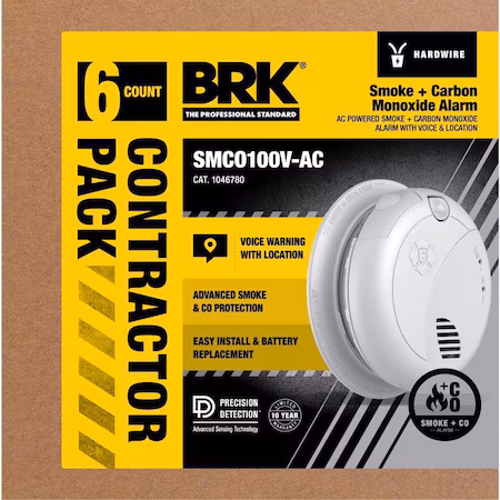 Detector de humo y CO BRK - Paquete de 6 A