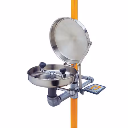 Ducha con lavaojos de acero inoxidable naranja A
