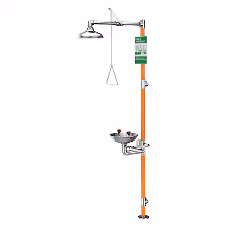 Ducha con lavaojos de acero inoxidable naranja B