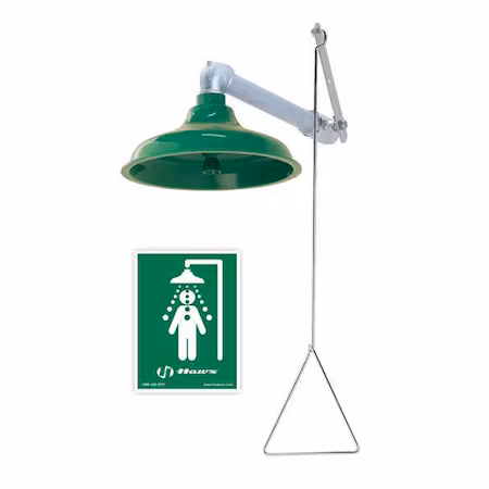 Ducha de emergencia Axion MSR horizontal verde A