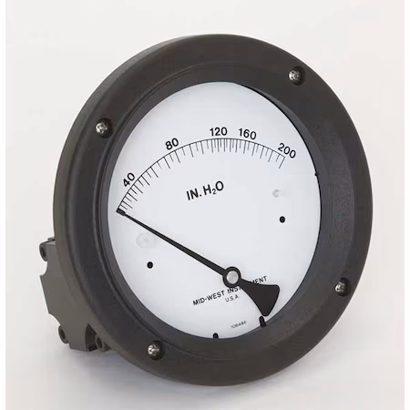 Manómetro 0 a 200 In H2O Midwest Instrument D