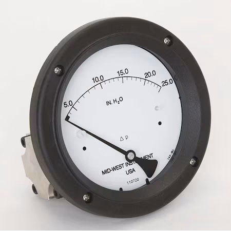 Manómetro 0 a 25 pulgadas H2O Midwest Instrument A