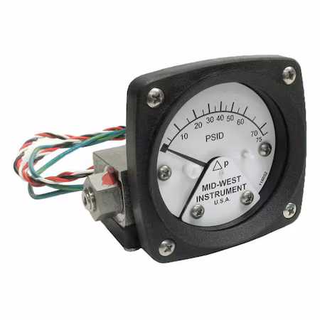 Manómetro e interruptor de presión diferencial U