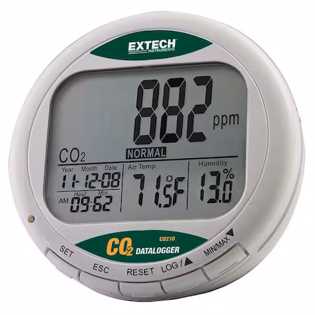 Registrador de CO2 de Calidad del Aire EXTECH A