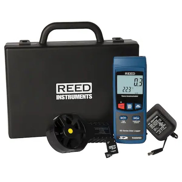 Termoanemómetro de paletas REED con registro de datos A